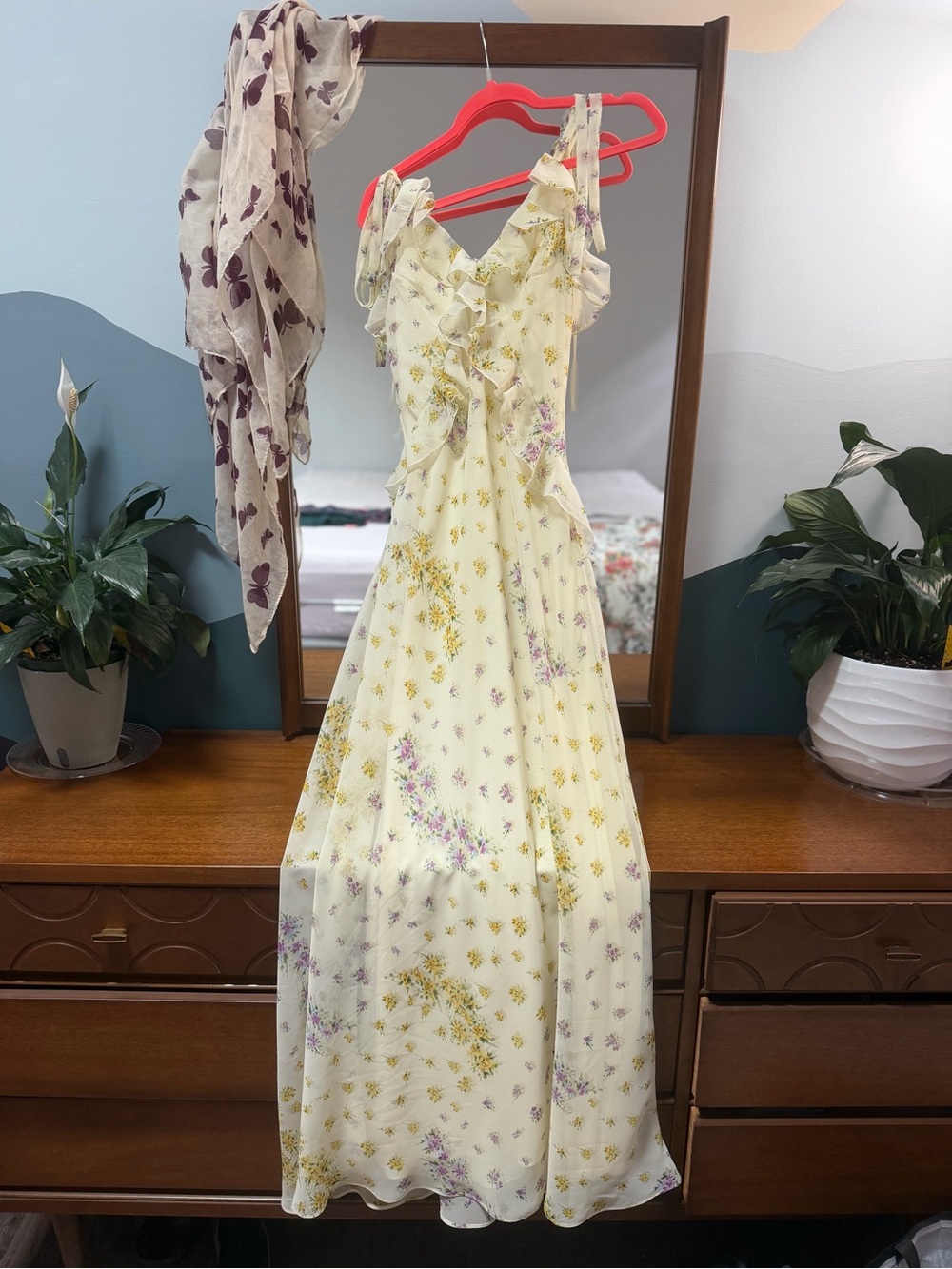 Steve Madden - Yellow Floral Ruffle Maxi Dress